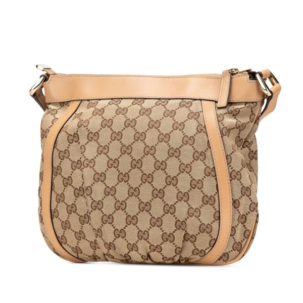 Pre-owned Gucci GG Canvas Abbey D Ring Crossbody Brown