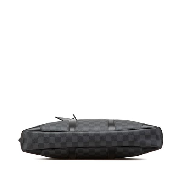 Pre-owned Louis Vuitton Damier Graphite Porte Documents Voyage PM Black