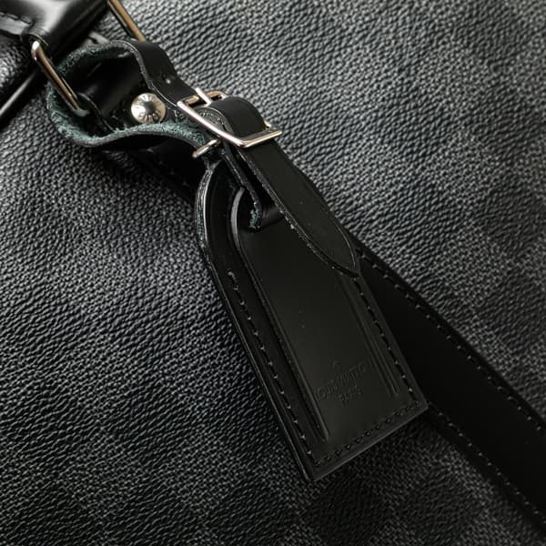 Pre-owned Louis Vuitton Damier Graphite Porte Documents Voyage PM Black