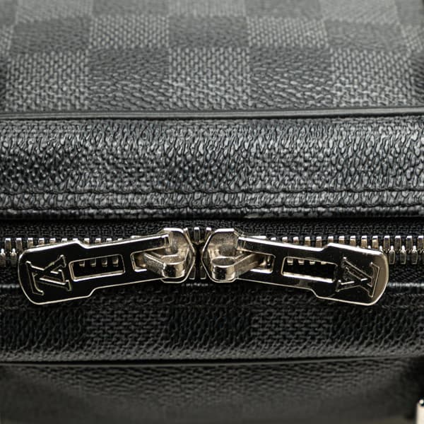Pre-owned Louis Vuitton Damier Graphite Porte Documents Voyage PM Black