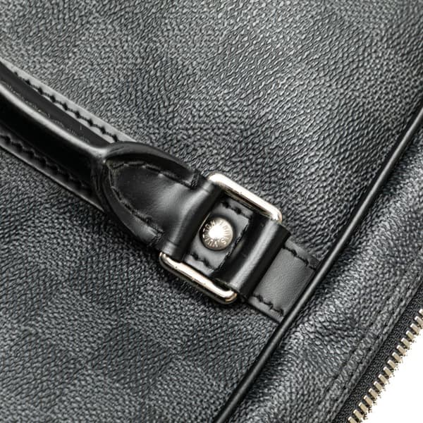 Pre-owned Louis Vuitton Damier Graphite Porte Documents Voyage PM Black