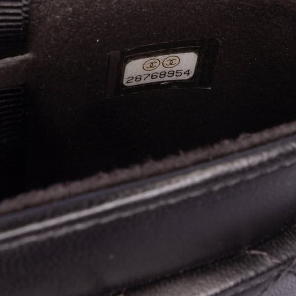 Pre-owned Chanel CC Quilted Lambskin Chain Around Phone Holder Black