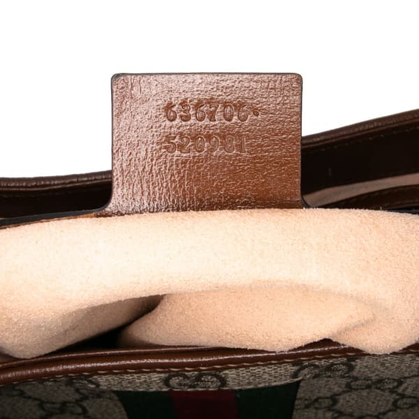 Pre-owned Gucci Small GG Supreme Jackie 1961 Crossbody Brown