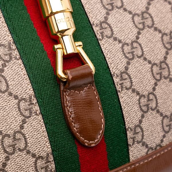 Pre-owned Gucci Small GG Supreme Jackie 1961 Crossbody Brown