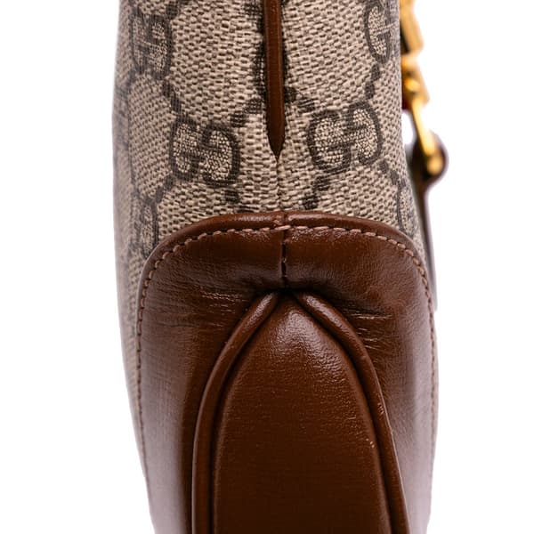 Pre-owned Gucci Small GG Supreme Jackie 1961 Crossbody Brown