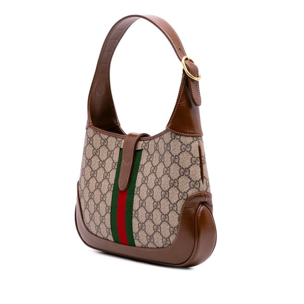 Pre-owned Gucci Small GG Supreme Jackie 1961 Crossbody Brown