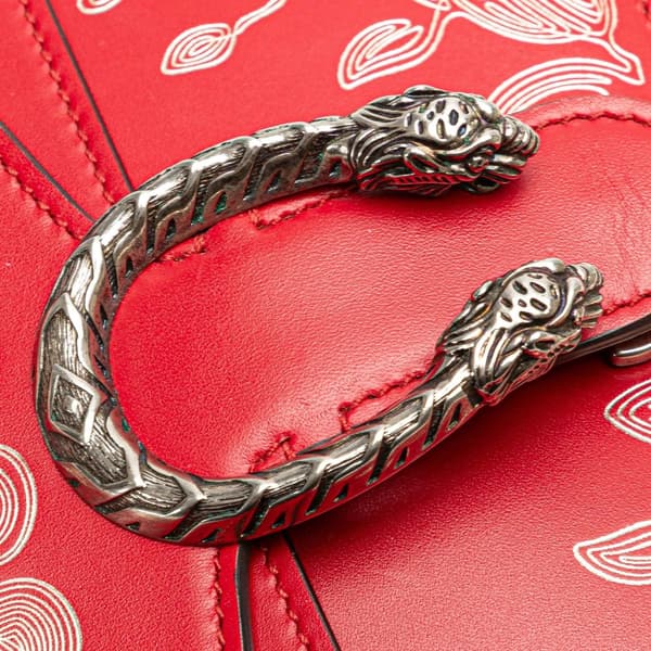 Pre-owned Gucci Limited Edition Chinese New Year Mini Leather Dionysus Crossbody Red