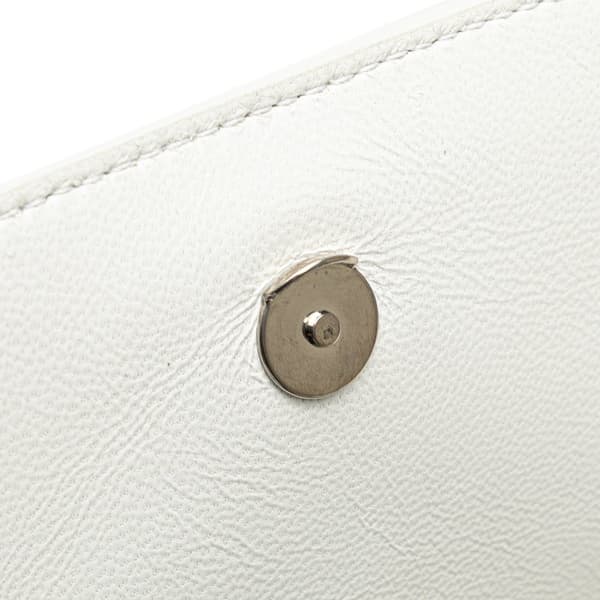 Pre-owned Balenciaga XS Grained Calfskin Logo Ville Day Crossbody White
