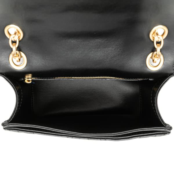 Pre-owned Ferragamo Quilted Leather Gancini Flap Crossbody Black
