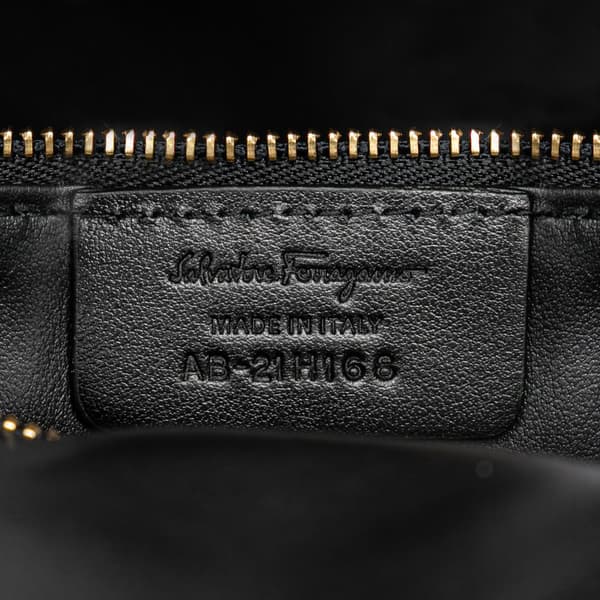 Pre-owned Ferragamo Quilted Leather Gancini Flap Crossbody Black