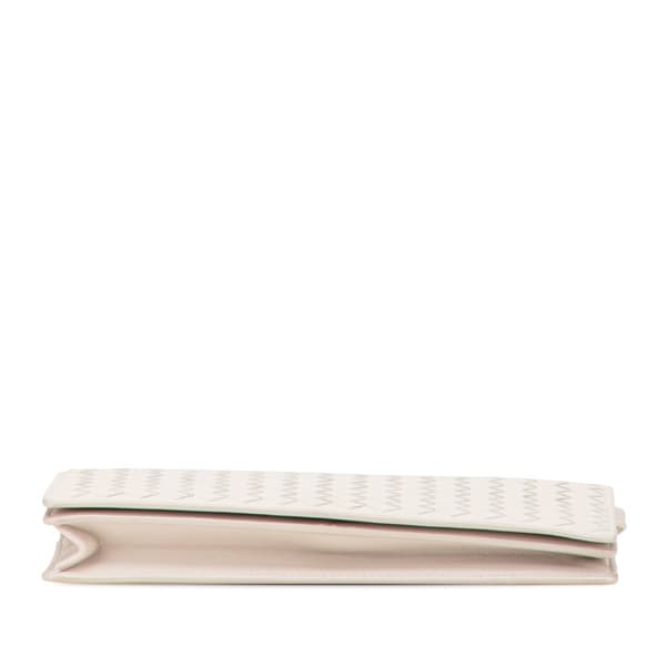 Pre-owned Bottega Veneta Nappa Intrecciato Clutch with Strap White