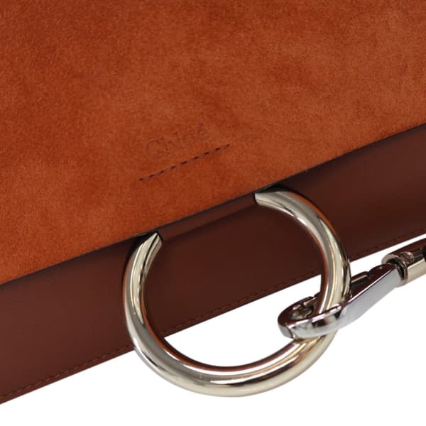 Pre-owned Chloé Small Suede and Calfskin Faye Crossbody Brown