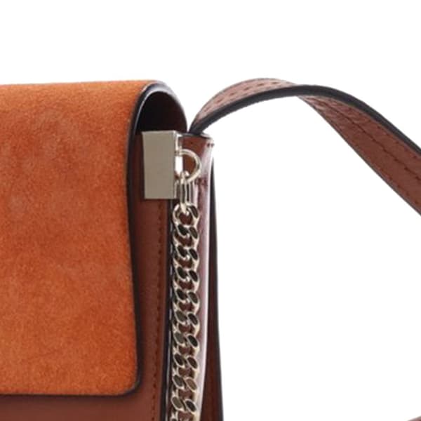 Pre-owned Chloé Small Suede and Calfskin Faye Crossbody Brown