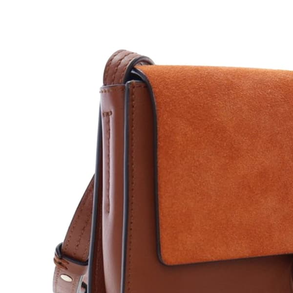 Pre-owned Chloé Small Suede and Calfskin Faye Crossbody Brown