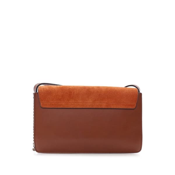 Pre-owned Chloé Small Suede and Calfskin Faye Crossbody Brown