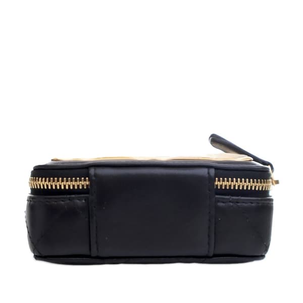 Pre-owned Chanel Extra Mini CC Quilted Golden Plate Vanity Crossbody Black