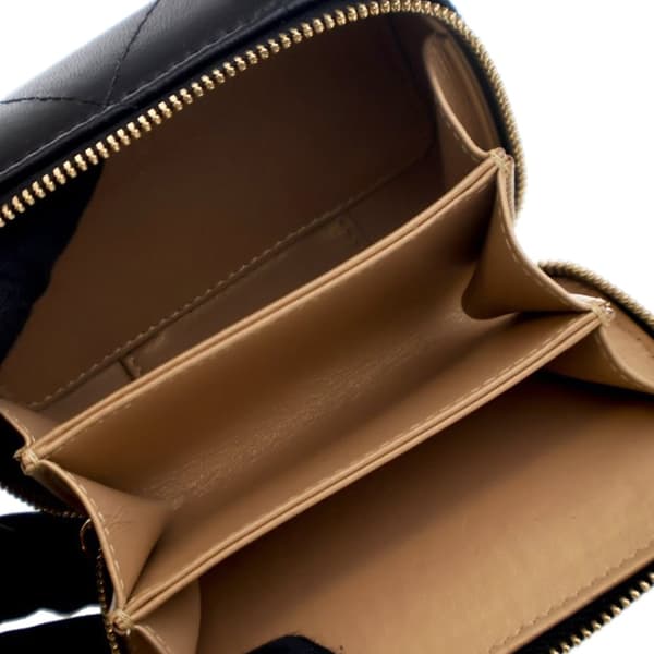 Pre-owned Chanel Extra Mini CC Quilted Golden Plate Vanity Crossbody Black