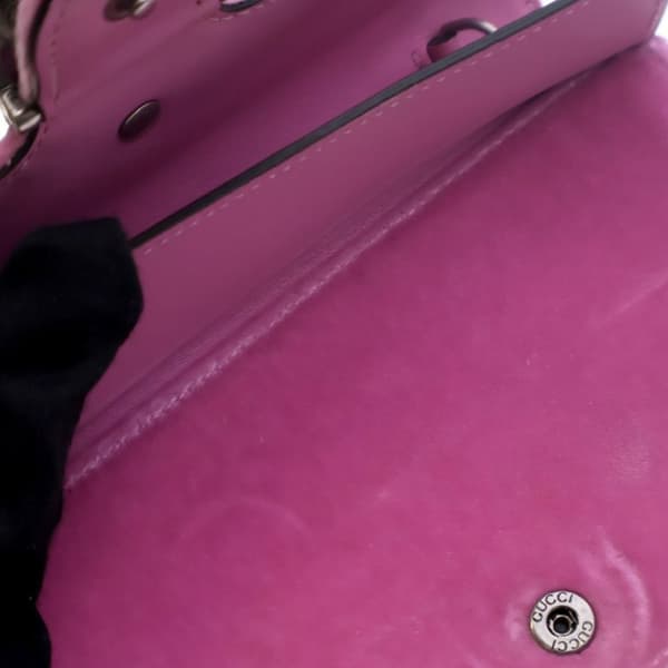 Pre-owned Gucci Super Mini Crystal Embellished Velvet Dionysus Crossbody Pink