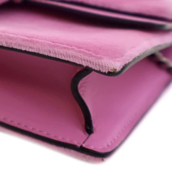 Pre-owned Gucci Super Mini Crystal Embellished Velvet Dionysus Crossbody Pink