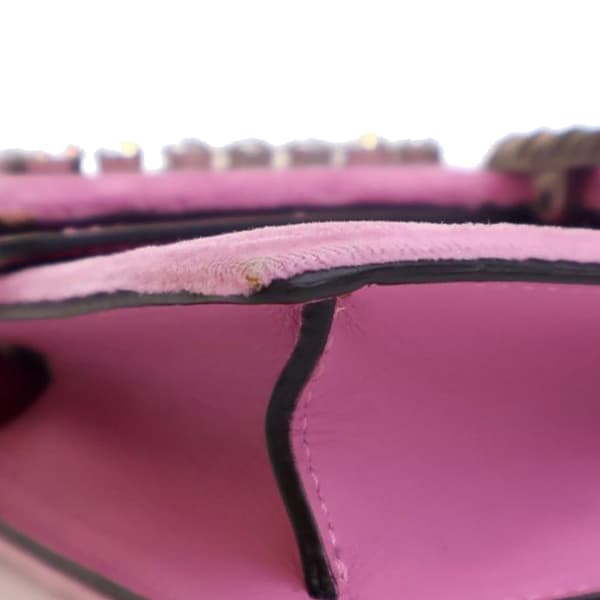 Pre-owned Gucci Super Mini Crystal Embellished Velvet Dionysus Crossbody Pink