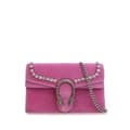 Miniatyrbild 1 av 10: Pre-owned Gucci Super Mini Crystal Embellished Velvet Dionysus Crossbody Pink