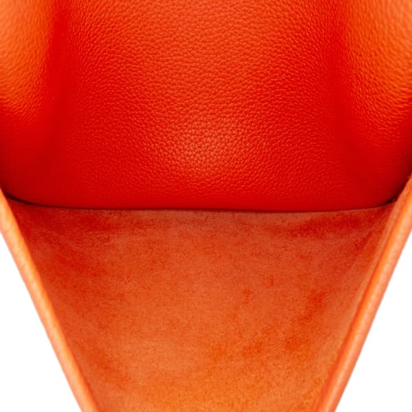 Pre-owned Hermès Clemence Evelyne III PM Orange