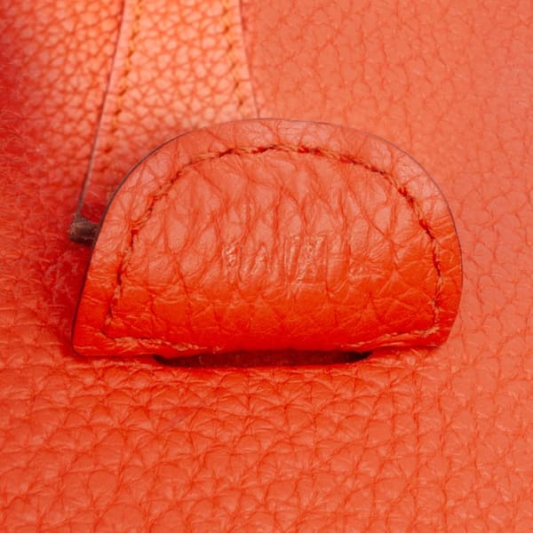 Pre-owned Hermès Clemence Evelyne III PM Orange