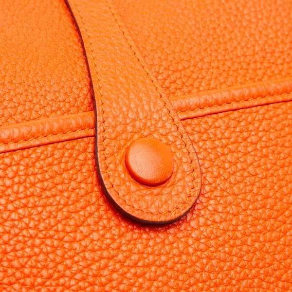 Pre-owned Hermès Clemence Evelyne III PM Orange