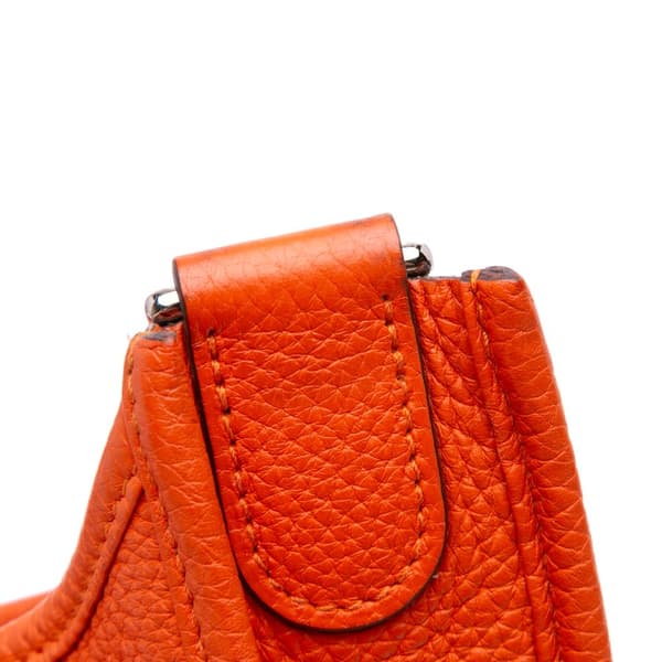 Pre-owned Hermès Clemence Evelyne III PM Orange