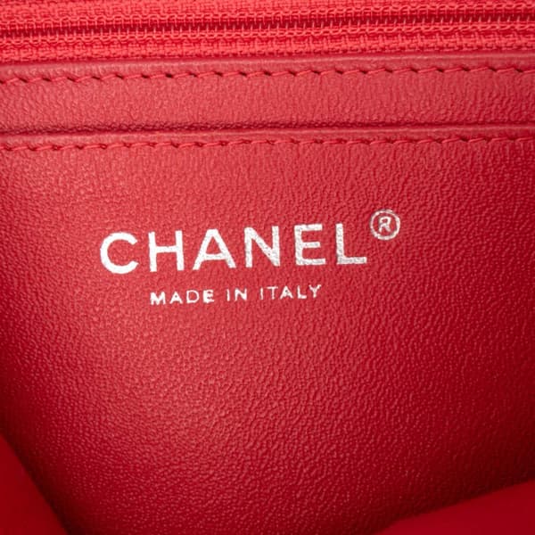 Pre-owned Chanel Mini Rectangular Classic Caviar Single Flap Orange