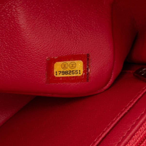 Pre-owned Chanel Mini Rectangular Classic Caviar Single Flap Orange