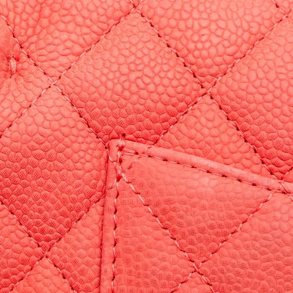 Pre-owned Chanel Mini Rectangular Classic Caviar Single Flap Orange