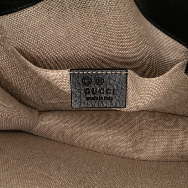 Pre-owned Gucci Small Dollar Calfskin Interlocking G Crossbody Black