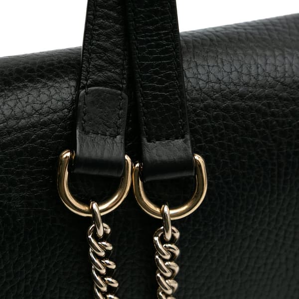 Pre-owned Gucci Small Dollar Calfskin Interlocking G Crossbody Black