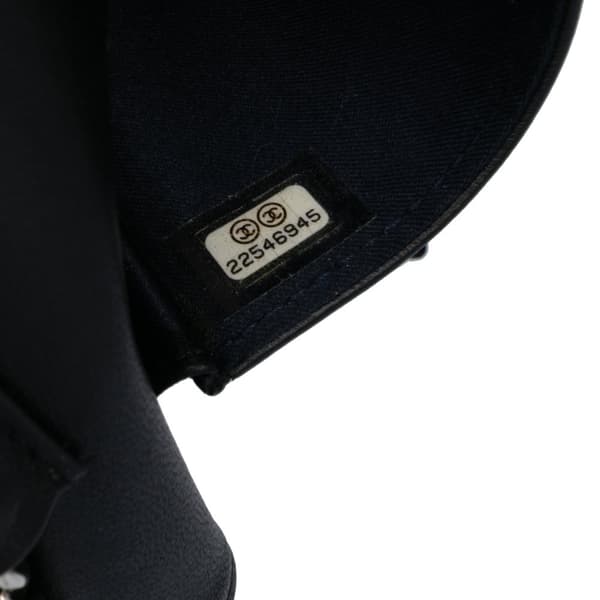 Pre-owned Chanel Lambskin Airlines Wallet On Chain Blue