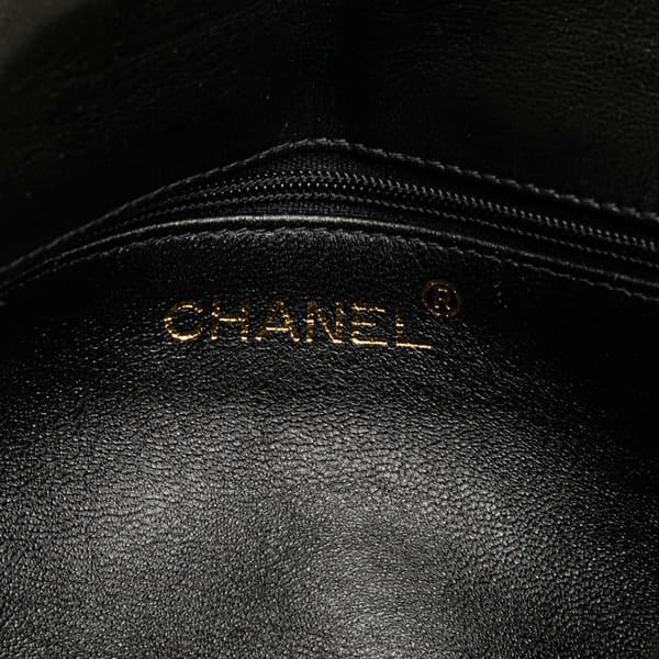 Pre-owned Chanel CC Stitched Lambskin Flap Black