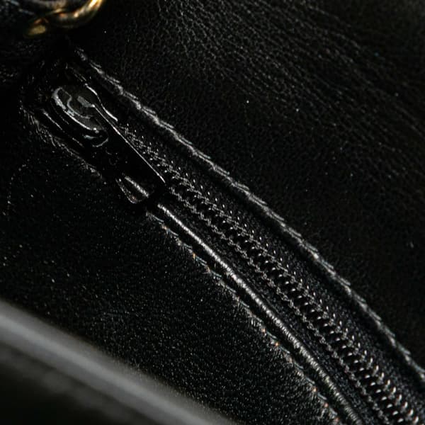 Pre-owned Chanel CC Stitched Lambskin Flap Black
