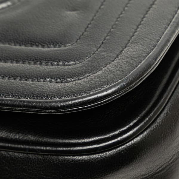 Pre-owned Chanel CC Stitched Lambskin Flap Black