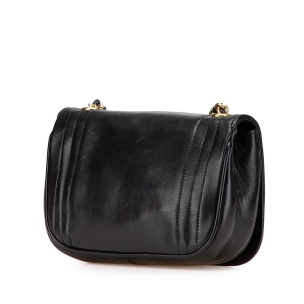 Pre-owned Chanel CC Stitched Lambskin Flap Black