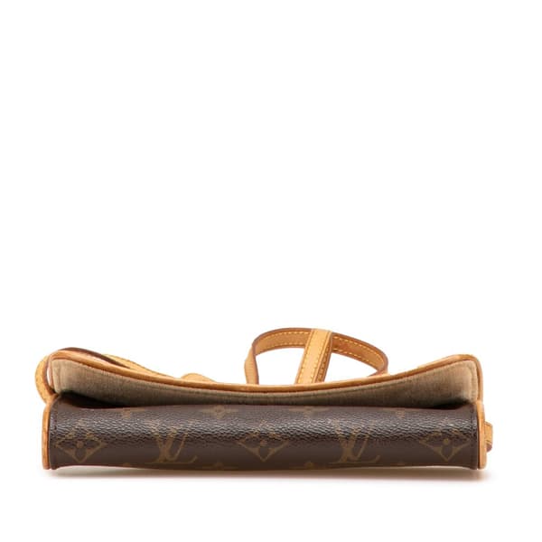 Pre-owned Louis Vuitton Monogram Pochette Twin PM Brown