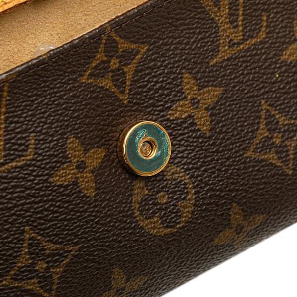 Pre-owned Louis Vuitton Monogram Pochette Twin PM Brown