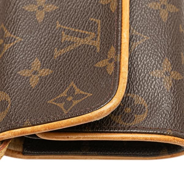 Pre-owned Louis Vuitton Monogram Pochette Twin PM Brown