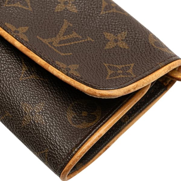Pre-owned Louis Vuitton Monogram Pochette Twin PM Brown