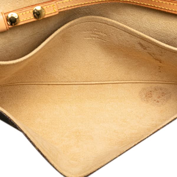 Pre-owned Louis Vuitton Monogram Pochette Twin GM Brown