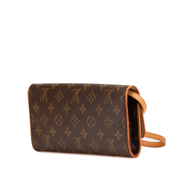 Pre-owned Louis Vuitton Monogram Pochette Twin GM Brown