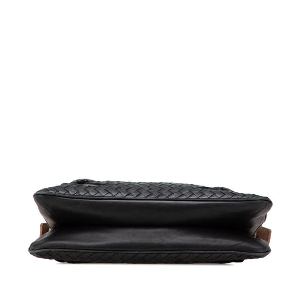 Pre-owned Bottega Veneta Nappa Intrecciato Marquise Flower Crossbody Black