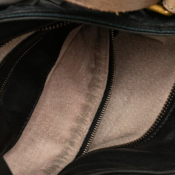 Pre-owned Bottega Veneta Nappa Intrecciato Marquise Flower Crossbody Black