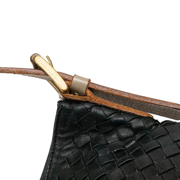 Pre-owned Bottega Veneta Nappa Intrecciato Marquise Flower Crossbody Black