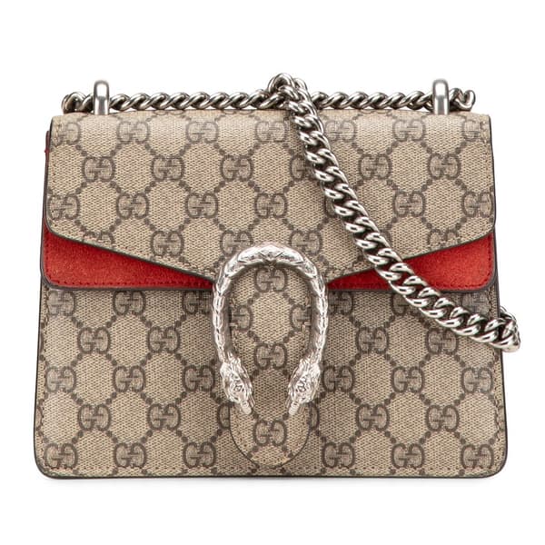 Pre-owned Gucci Mini GG Supreme Dionysus Crossbody Brown