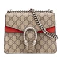 Miniatyrbild 1 av 8: Pre-owned Gucci Mini GG Supreme Dionysus Crossbody Brown